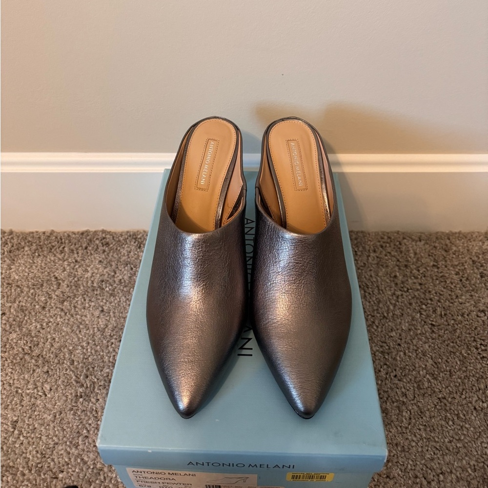 Antonio Melani Theodora pewter mules